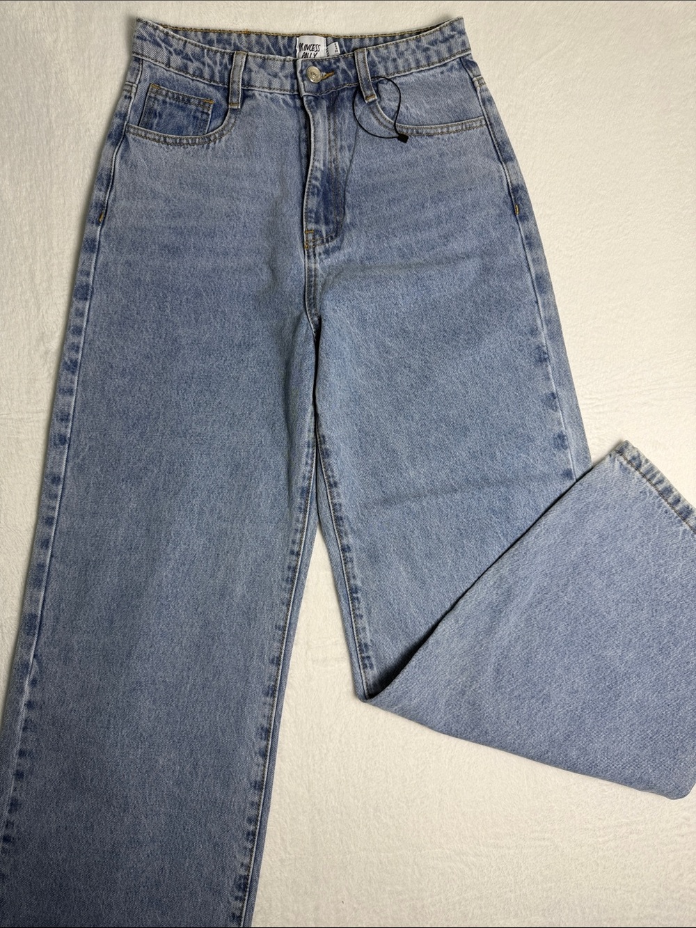 Princess Polly Light Blue Straight Leg Jeans